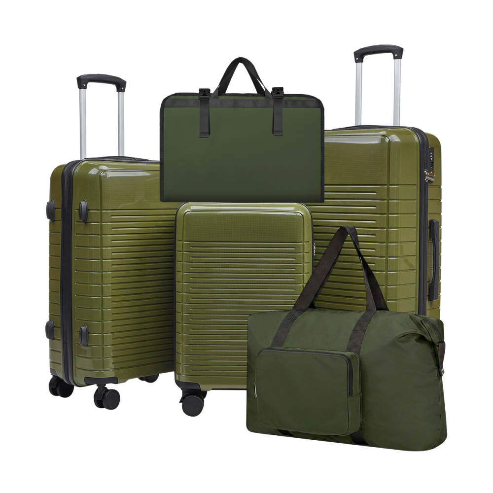 Spinner Wheel Rolling Suitcase 20 Inch - 5 Piece PP Hard Shell Luggage