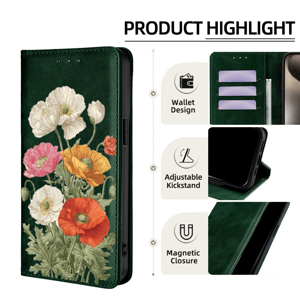 Magnetic Leather Floral patter - Wallets recension och pris
