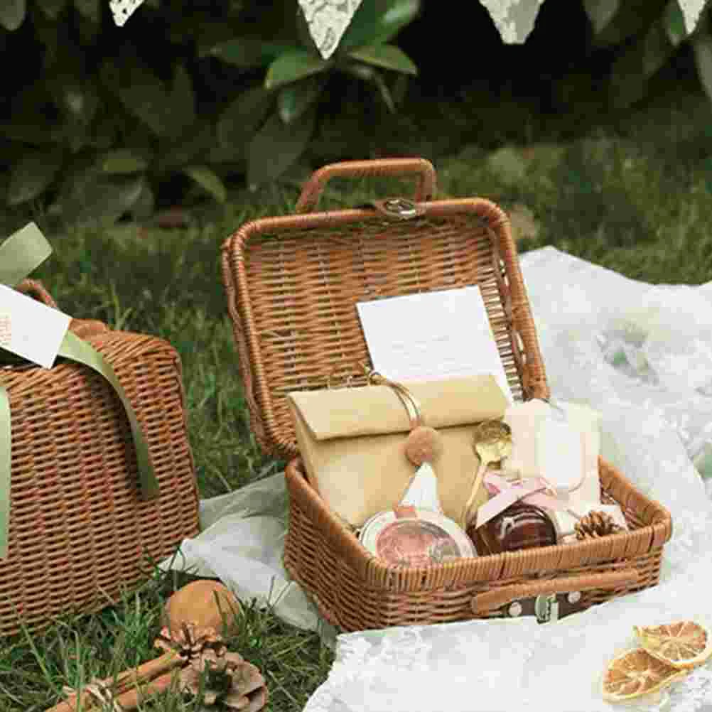 Basket Rattan Wicker Suitcase  - Retro Vintage Trunk Suitcase recension och pris