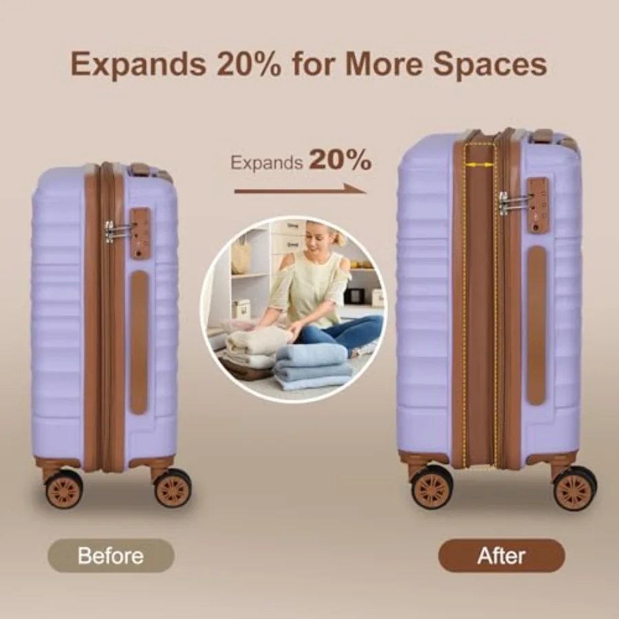 3-Piece Expandable Luggage Set - Expandable Hard Shell Luggage Set recension och pris