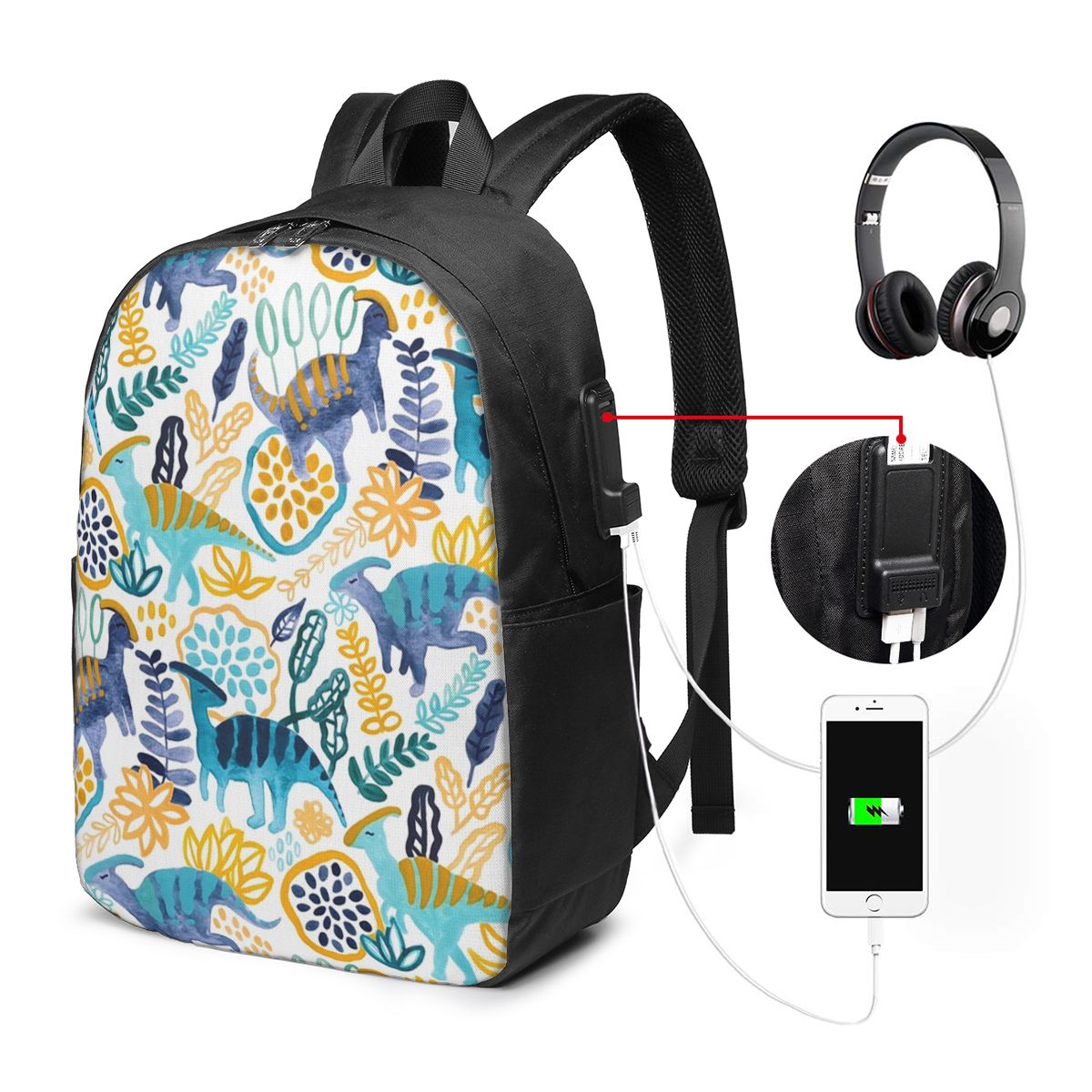 Gouache Parasaurolophuses Back - Travel Bags recension och pris